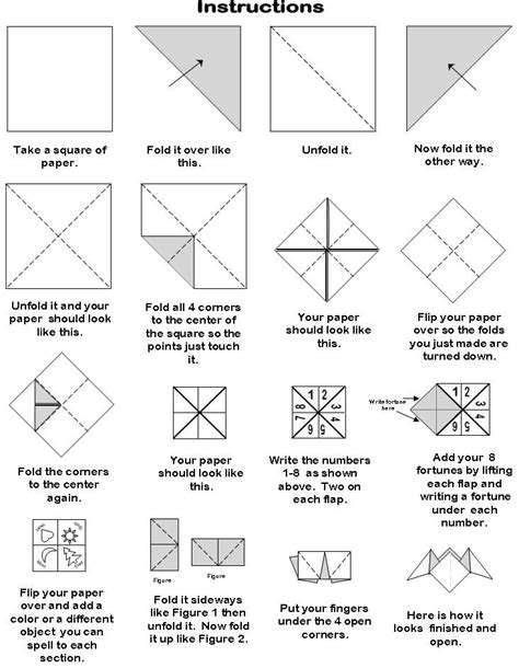 Fold them all towards the middle. The Craft box | Fortune teller paper, Origami fortune ...