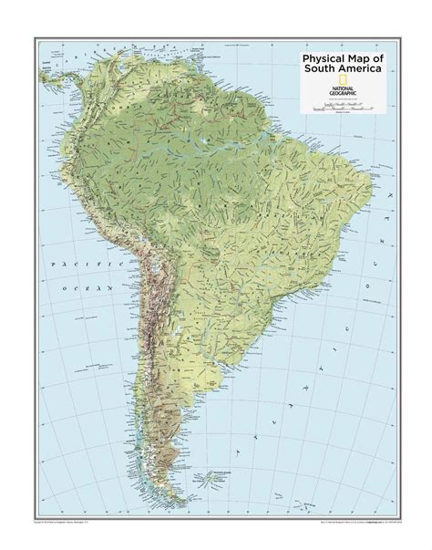 Maps International Huge Physical South America Wall Map Paper 55 X 46