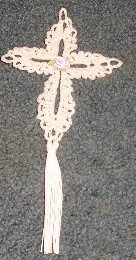 The yarn weight can be adjusted. I crocheted this cross bookmark from a free pattern in ...