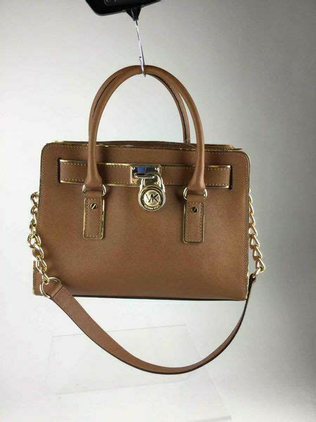 Leather adjustable shoulder strap with 12. MICHAEL Michael Kors Brown Faux Leather Chain Link ...
