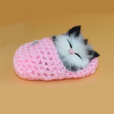 Cute Lovely Simulation Sounding Shoe Kittens Cats Plush