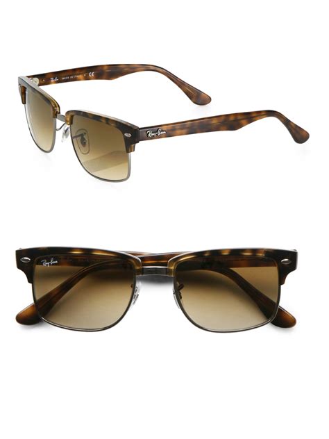 Ray Ban Square Club Master Sunglasses In Tortoise Brown Lyst