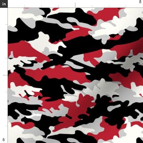 Camouflage Fabric Red And Black Camouflage By Etsy Uk