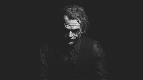 Download 1920x1080 Heath Ledger Joker Monochrome Batman