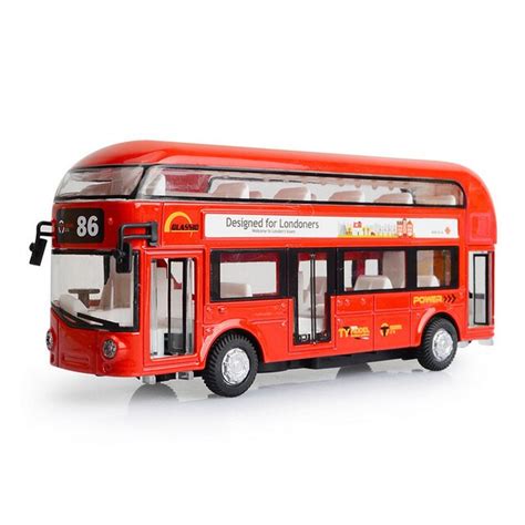 Alloy Model Bus Alloy Diecasts Toy Vehicles Pull Back With Flashing