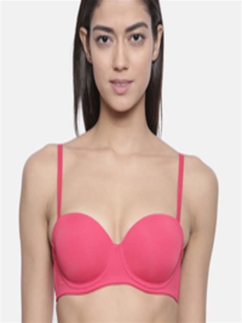 buy bitz pink solid underwired lightly padded balconette bra efx001 bra for women 7013972 myntra