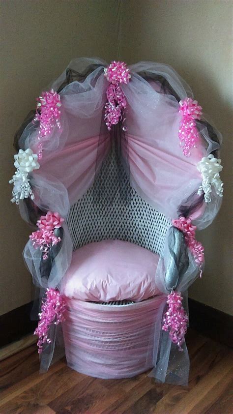 Decorated Wicker Baby Shower Chair By Vivian Lopez Baby Shower