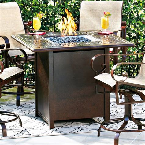 Woodard Napa 42 In Square Gathering Height Fire Pit Table Fire Table Fire Pit Table Wrought