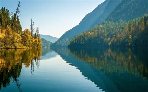 Download Wallpapers Echo Lake Canada British Columbia Nature The