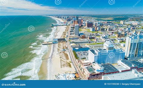 Aerial View Of Atlantic City Boardwalk And Steel Pier New Jersey Usa