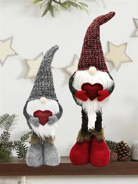 Christmas Santa Gnome Plush Doll Swedish Tomte Elf Dwarf Ornaments For