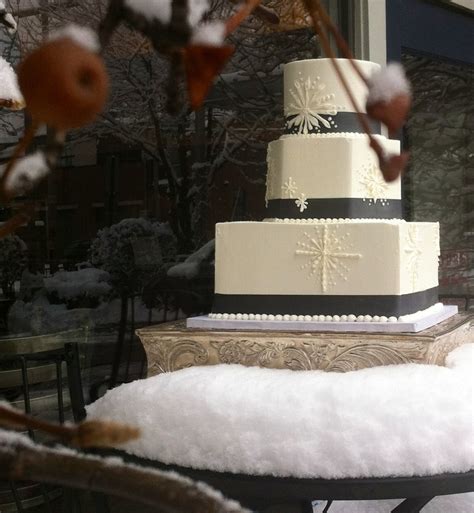 Beautiful Winter Wedding Themed Cake Created By Short North Piece Of