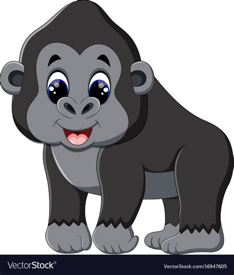 Funny Gorilla Cartoon Royalty Free Vector Image