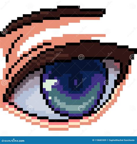 Vector Pixel Art Eye Stock Vector Illustration Of Woman 118683309