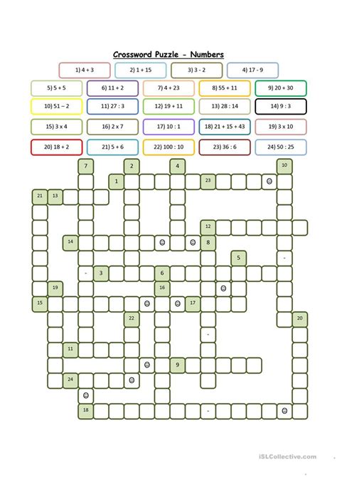 Crossword Numbers English Esl Worksheets For Distance Learning And