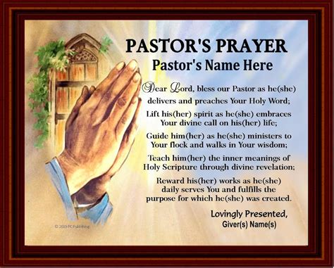Pastor Prayer Appreciation Anniversary Thank You Personalized Name Poem T Etsy Canada