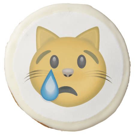 Check out our sad emoji kitty selection for the very best in unique or custom, handmade pieces from our shops. Crying Cat Face Emoji Sugar Cookie | Zazzle.com | Cat face ...