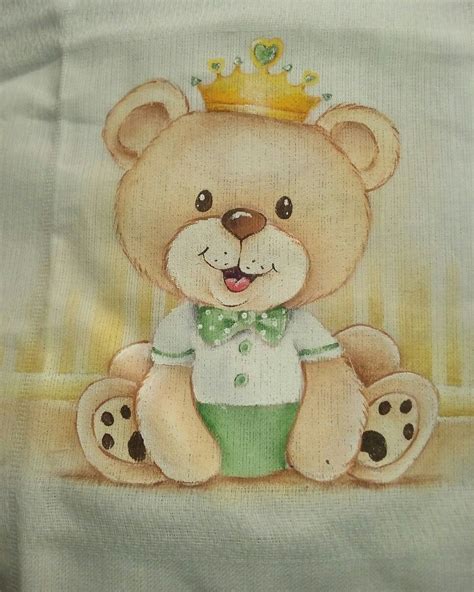 Ursinho príncipe Pintura em fraldas Desenho de urso Bicos de croche