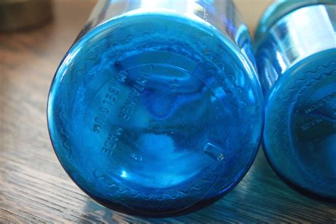 Vintage Belgium Blue Glass Containers Apothecary Jars