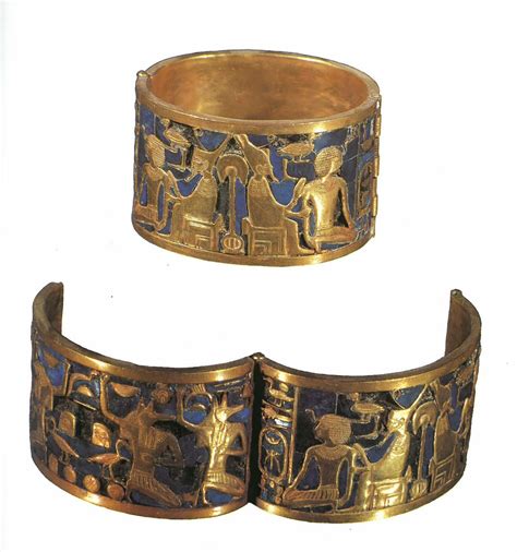 This Piece Is A Bracelette That Belonged To Queen Ahhotep It Is Gold Over A Lapis Lazuli