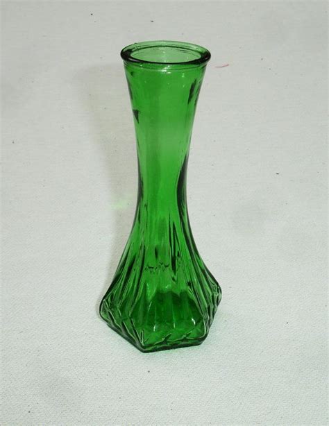 Vintage Hoosier Green Glass Bud Vase By HarmoneesCreations Bud Vases