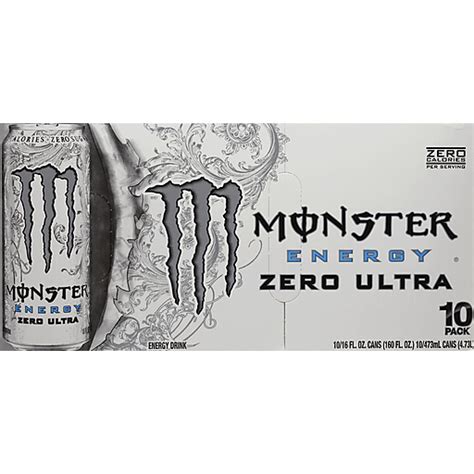 Monster Energy Drink Zero Ultra 16 Oz 10 Pack Soft Drinks Foodtown