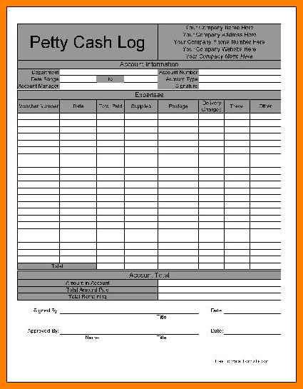 Petty Cash Template Free Word Templates