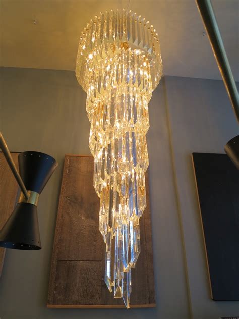 Large Murano Spiral Cascade Chandelier At 1stdibs Cascading