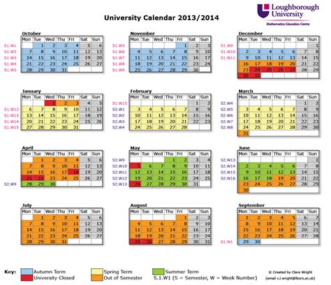 University Calendar 20132014 Teaching And Learning Blog