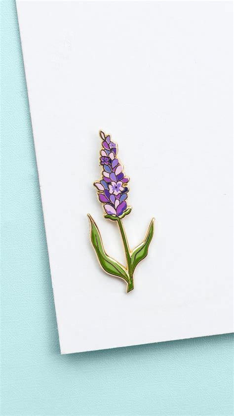 Lavender Enamel Pin Floral Pin Flower Pin Plant Pin Botanical Art