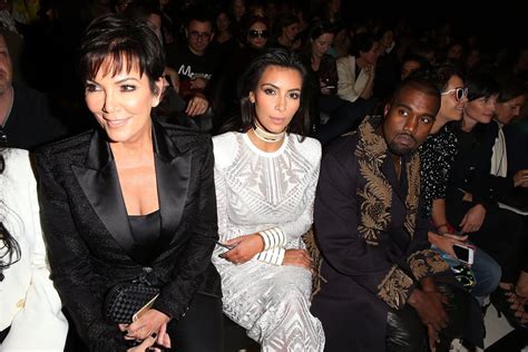 Kris Jenner Kim Kardashian And Kanye West Celebrities Front Row At