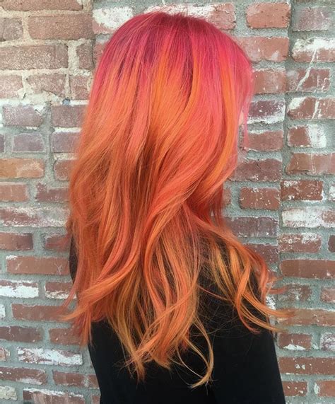 Id Never Do It But This Is Awesome Hair Color Orange Pink And
