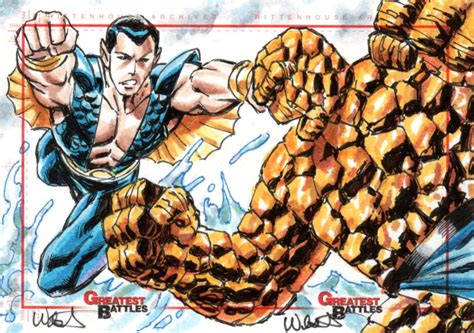 Thing Vs Namor In Kevin Wests Rittenhouse Archives Sketch Cards Comic