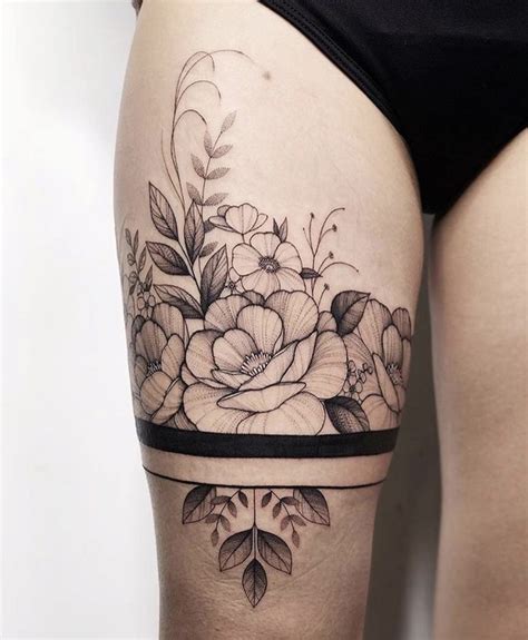 Thigh Garter Tattoo Thigh Band Tattoo Leg Band Tattoos Vine Tattoos Body Art Tattoos Sleeve