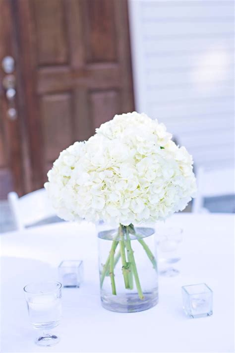Simple Hydrangea Wedding Centerpieces