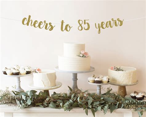 85th Birthday Decoration 85th Birthday Banner Cheers To 85 Etsy