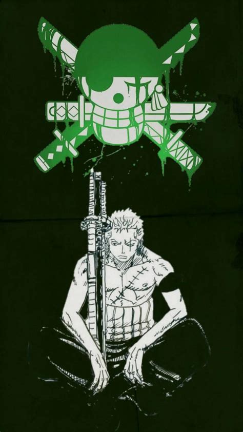 Zoro Wallpaper Black And Green Hd Wallpaper One Piece Black And White