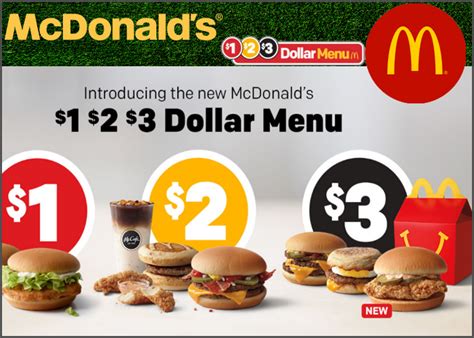 Mcdonalds Unveils 1 2 3 Dollar Menu