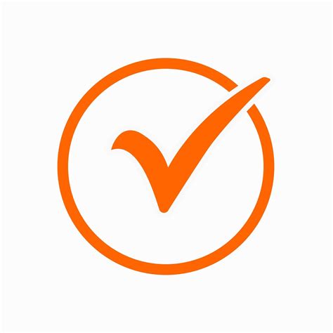 Orange Check Mark Icon Tick Symbol In Orange Color Vector