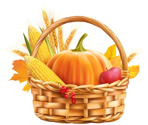 Autumn Harvest Basket Png Clipart Image Clip Art Autumn Stickers
