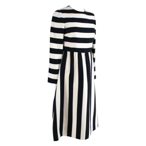 black and white striped wool silk dress for sale at 1stdibs valentino black and white striped
