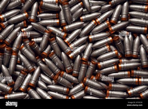 Pattern Of Bullet Many Lead Bullets With Copper Bottom Stock Photo Alamy