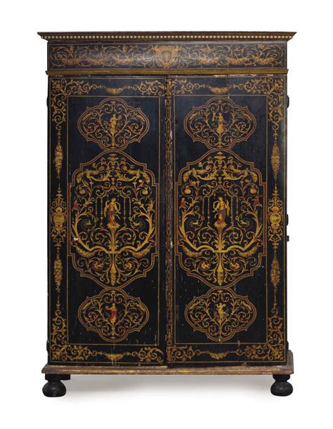 A Polychrome Painted Armoire
