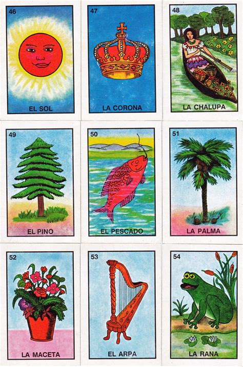 Mexican Loteria Cards Six Pages Of Different Cards Printable Digital