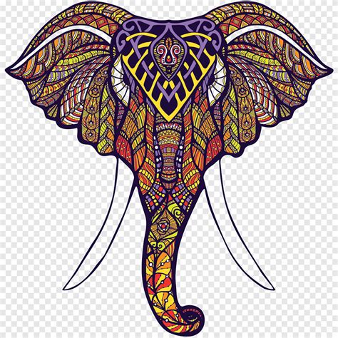 Free Download Elephantidae Coloring Animal Mandalas Drawing Tete