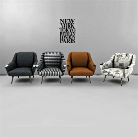 Leo 4 Sims Odense Armchair Sims 4 Downloads Sims 4 Cc Furniture