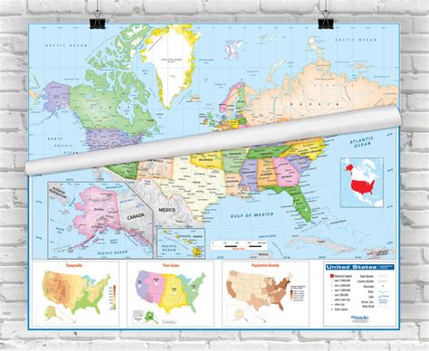 Us And World Classroom Wall Map Poster Sets World Maps Online
