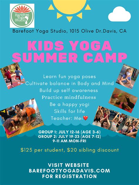 Kids Yoga Summer Camps Barefoot Yoga Studio