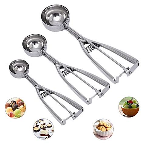 Buy Cookie Scoop Set Tuilful Ice Cream Scoops Set Of 3 With Trigger