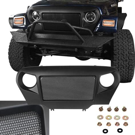 Front Matte Black Mean Angry Bird Grille Grill For Jeep Wrangler Tj 97